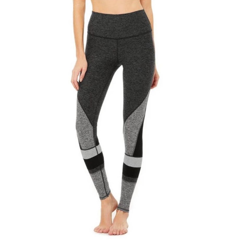 Alo high rise Momentum Leggings Black/Grey/Black size small